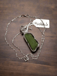 Load image into Gallery viewer, Handcrafted Genuine Moldavite Pendant on S925 Silver Necklace - BLUMA