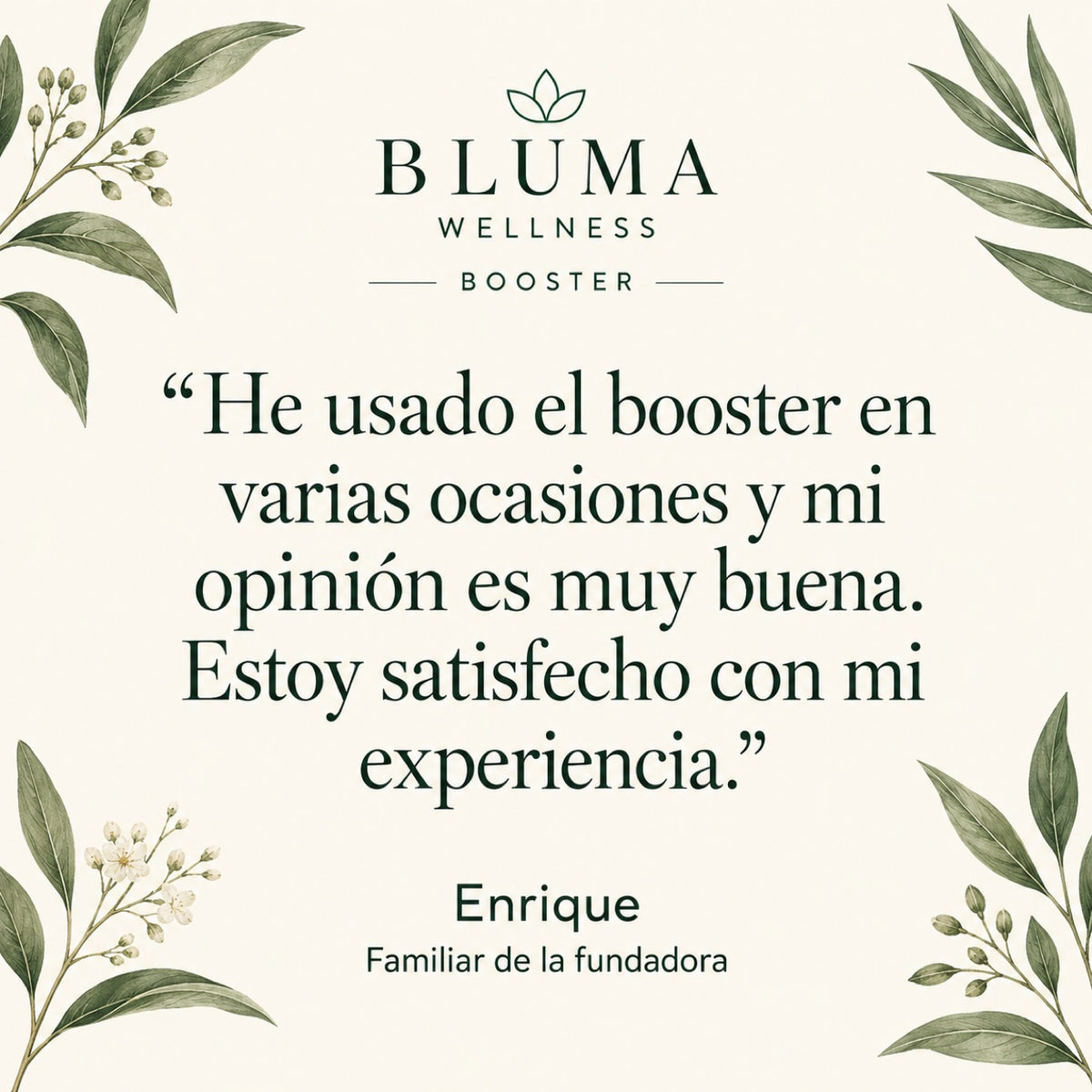Bluma Wellness Booster — customer testimonial