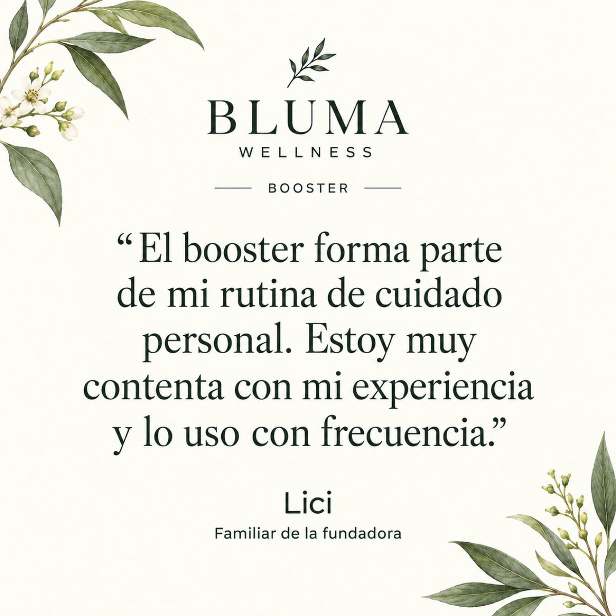 Bluma Wellness Booster — customer testimonial
