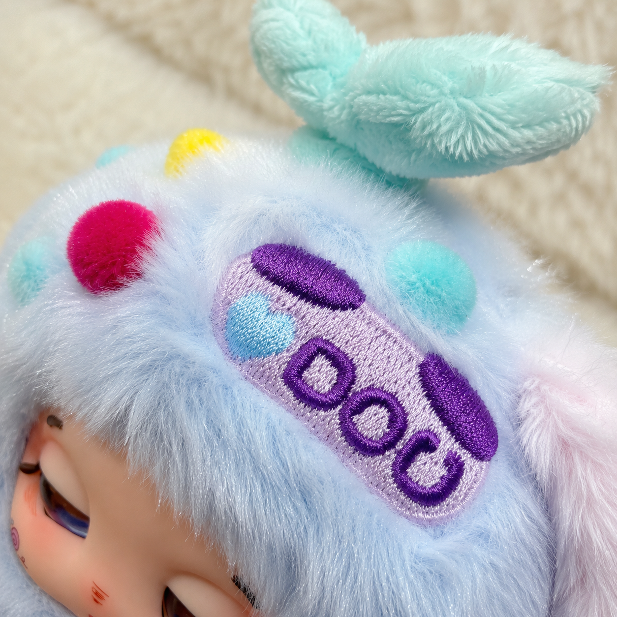 DoudouDi Cloud Puppy Blue Bunny Plush Pendant Collectible Doll With Original Character Card-G-A
