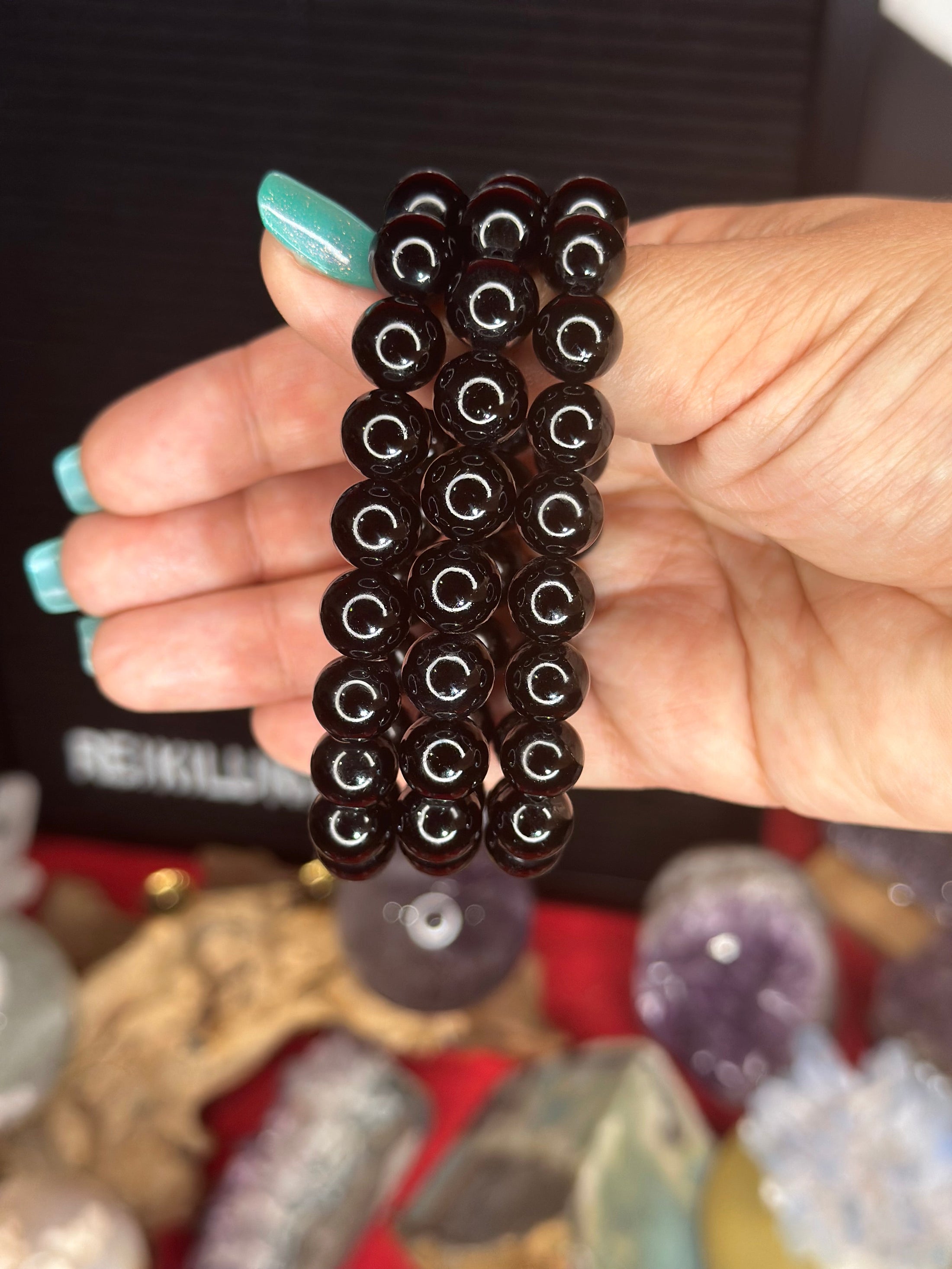 Black Tourmaline Energy Protection Bracelet - Crystal Healing Amulet - BLUMA Wellness