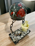 Load image into Gallery viewer, Counter Kitchen Centerpiece - Large African Blood Sphere displayed with a lemon jade mortar grinder and rainbow clear quartz - REIKI LUNAS, CRAFTS & ARTISAN

