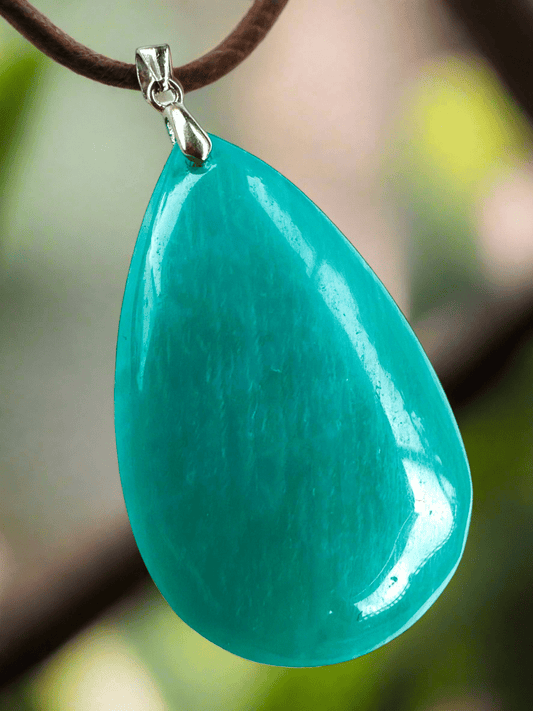 Natural Gemstone 925 Silver Amazonite Pendant - BLUMA