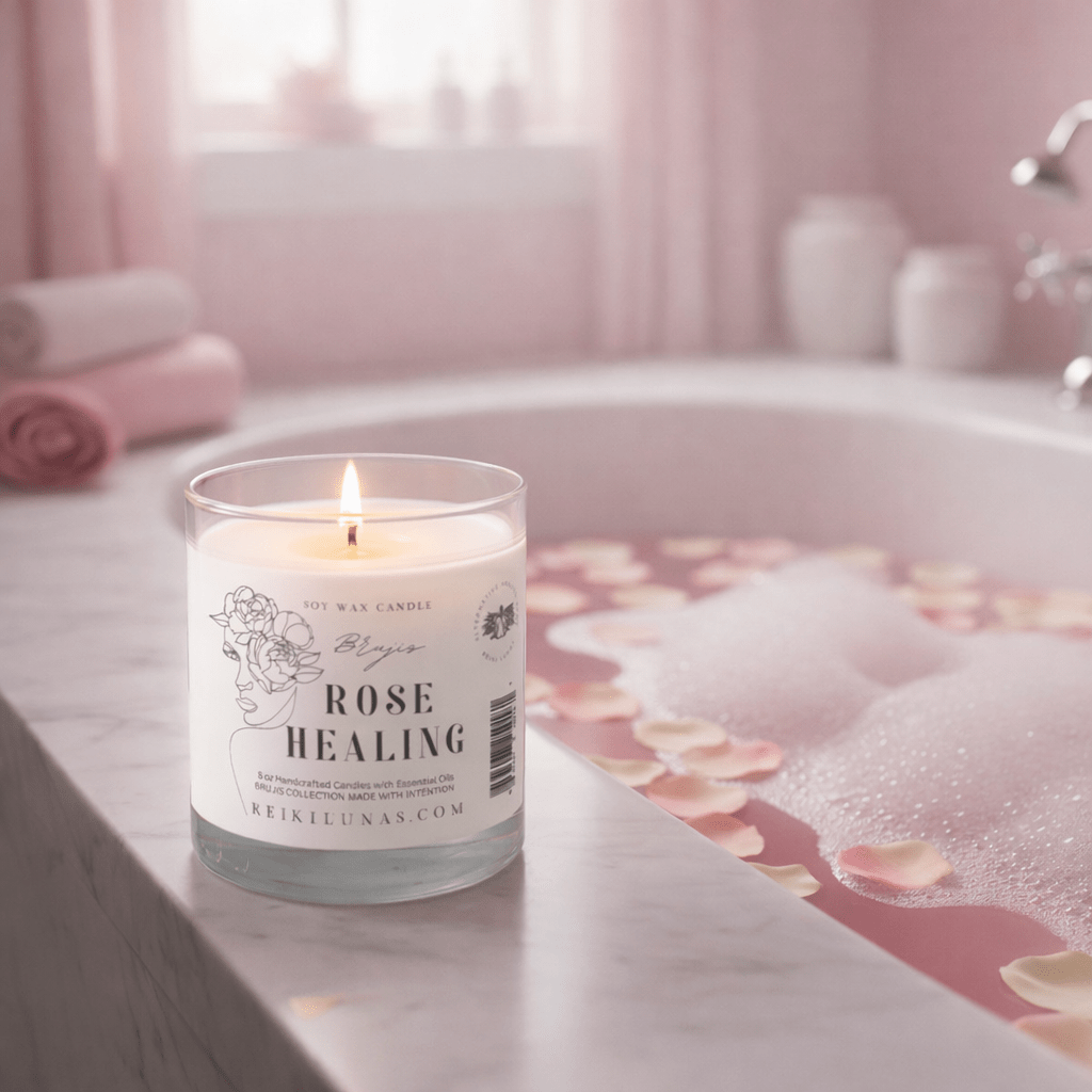 Rose Calming Aromatherapy Candle | 10oz Soy Wax - Bluma Wellness