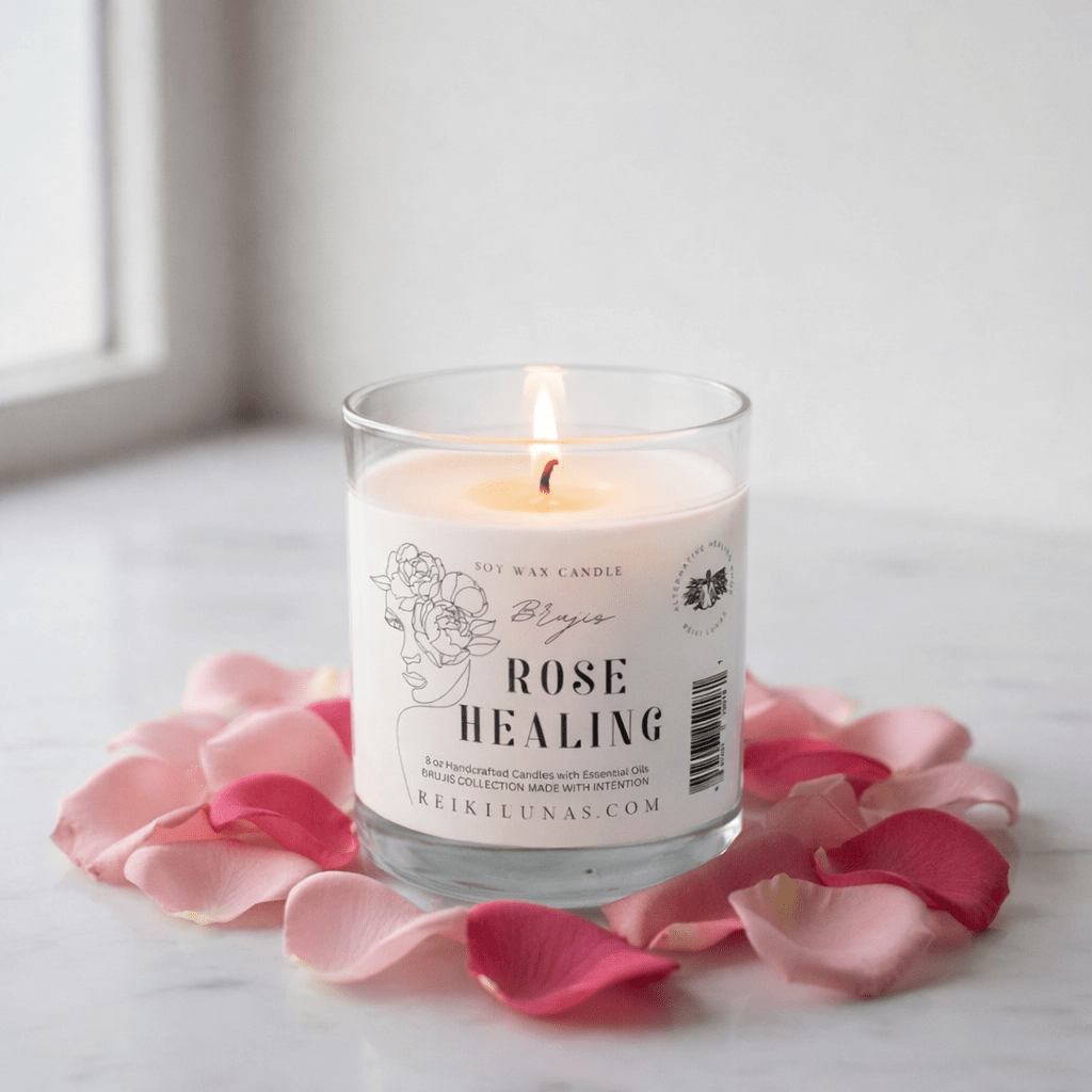 Rose Calming Aromatherapy Candle | 10oz Soy Wax - Bluma Wellness