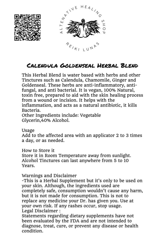 Calendula Goldenseal Natural Antibiotic - Blu Lunas Shoppe