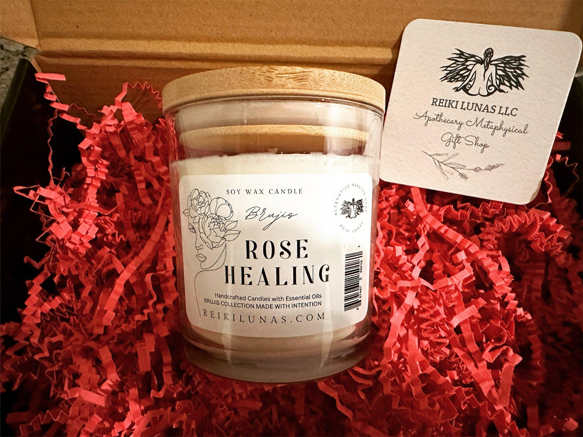 Rose Scented Healing Aromatherapy Candle 10oz - BLUMA Wellness