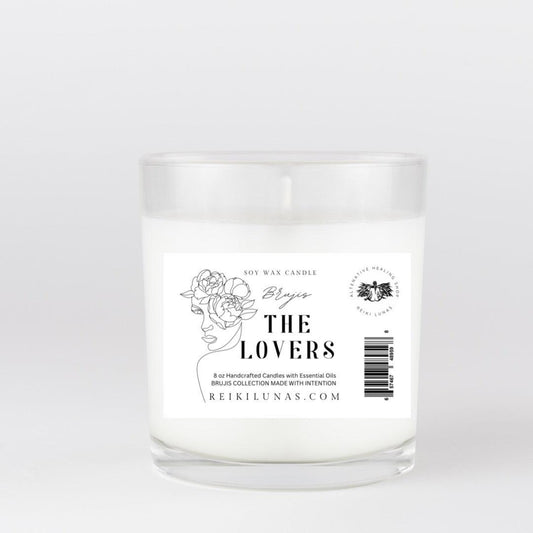 Reiki Lunas Lovers in Glass Candle - 10oz Intention Soy Wax - BLUMA Wellness